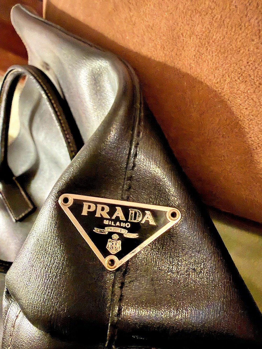 Prada Black Leather Tote - Vintage
